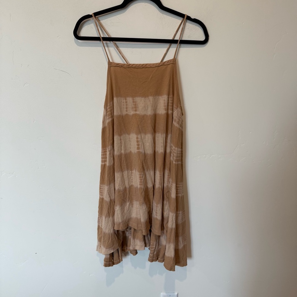 We The Free Apricot and Cream Tie-Dye Mini Dress